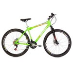 Ficha técnica e caractérísticas do produto Bicicleta Aro 29 Mountain Bike Jaws + Shimano + Freio a Disco + Suspensão - Verde