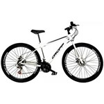 Ficha técnica e caractérísticas do produto Bicicleta Aro 29 Quadro 17 Aço 21 Marchas Freio a Disco Mecânico Branco/Preto - Dropp - Branco
