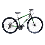 Ficha técnica e caractérísticas do produto Bicicleta Aro 29 Shimano Freio à Disco 21 M Preta/Verde - Ello Bike