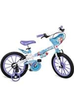 Ficha técnica e caractérísticas do produto Bicicleta Bandeirante 16"" Frozen Disney Cestinha Branco e Azul