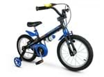 Ficha técnica e caractérísticas do produto Bicicleta Bicicletinha Infantil Menino Aro 16 Apollo Preto Azul Nathor