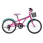 Ficha técnica e caractérísticas do produto Bicicleta Caloi Aro 20 Barbie Fucsia - Preto e Rosa