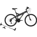 Ficha técnica e caractérísticas do produto Bicicleta Caloi T-Type Aro 26 21 Marchas - Preto + Bomba Schwinn de Mão Telescópica A14