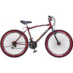 Ficha técnica e caractérísticas do produto Bicicleta Chevrolet 72 Raias Vermelha Aro 26 Aero 18 Marchas - Colli Bike