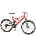Ficha técnica e caractérísticas do produto Bicicleta Colli 220 Aro Aéreo 26 Dupla Suspensão 21 Marchas Freios a Disco - Vermelho