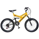 Ficha técnica e caractérísticas do produto Bicicleta Colli 310 Aro 20 36 Raias Fulls GPS Dupla Suspensão 21 Marchas - Amarelo
