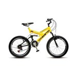 Ficha técnica e caractérísticas do produto Bicicleta Colli Aro 20 Dupla Suspensão 36 Raias Freios V-Brake Amarela