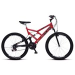 Ficha técnica e caractérísticas do produto Bicicleta Colli Aro 26 Dupla Suspensão 36 Raias Freios V-Brake - 148 - Vermelho