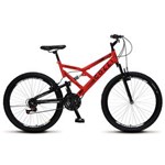 Ficha técnica e caractérísticas do produto Bicicleta Colli Aro 26 Dupla Suspensão Freios V-Brake - Vermelho - Vermelho