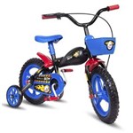 Ficha técnica e caractérísticas do produto Bicicleta Colli Boy Moto 51 Aro 12 com Rodas de Apoio Cestinha Freios V- Brake Preto