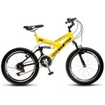 Ficha técnica e caractérísticas do produto Bicicleta Colli Dupla Aro 20 21 Marcha Masculina Garfo em Suspensão Amarela