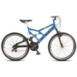 Ficha técnica e caractérísticas do produto Bicicleta Colli Dupla Suspensão Aro 26 36R 21 Marchas Masc Azul