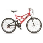Ficha técnica e caractérísticas do produto Bicicleta Colli Dupla Suspensão Aro 26 36R 21 Marchas Masc Vermelha