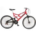 Ficha técnica e caractérísticas do produto Bicicleta Colli Full-s 156 Dupla Suspensão Aro 26 Aero 72 Raias 21 Marchas - Vermelho