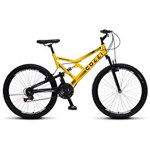 Ficha técnica e caractérísticas do produto Bicicleta Colli GPS 148 Aro 26 Dupla Suspensão e Freios V-Brake - Amarelo
