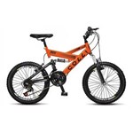 Ficha técnica e caractérísticas do produto Bicicleta Colli GPS Aro 20 Dupla Suspensão Freios V-Brake - Laranja