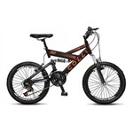 Ficha técnica e caractérísticas do produto Bicicleta Colli GPS Aro 20 Dupla Suspensão Freios V-Brake - Preto