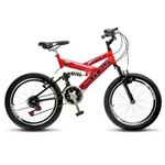 Ficha técnica e caractérísticas do produto Bicicleta Colli Vermelha Aro 20 Masculina com Freios V-Brake e 21 Marchas