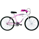 Ficha técnica e caractérísticas do produto Bicicleta Confort Aro 26 Branca/Rosa - Verden