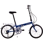 Ficha técnica e caractérísticas do produto Bicicleta Dobrável Durban Bay6 Aro 20 Aço 6 Marchas Azul