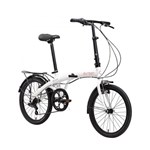 Ficha técnica e caractérísticas do produto Bicicleta Dobrável Eco+ Aro 20 6 Marchas Branca Durban