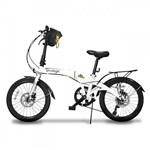 Ficha técnica e caractérísticas do produto Bicicleta Bike Dobravel Pliage Plus 7 Marchas Freio a Disco Branca Two Dogs