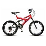 Ficha técnica e caractérísticas do produto Bicicleta Dp. Susp. A.20 36R 21M. Masculino - Vermelho