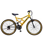 Ficha técnica e caractérísticas do produto Bicicleta Dupla Suspensão Amarelo Aro 26 Aero 36 Raias - Colli Bike