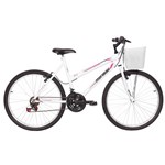 Ficha técnica e caractérísticas do produto Bicicleta Fantasy Aro 26 21 Marchas Branca com Cesta Mormaii