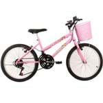Ficha técnica e caractérísticas do produto Bicicleta Feminina Aro 20 Mountain Bike - Rosa Com Cesta Aro 20