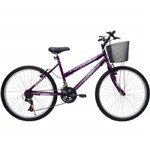 Ficha técnica e caractérísticas do produto Bicicleta Feminina Aro 24 21 Marchas Bella - 310915 Roxo
