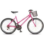 Ficha técnica e caractérísticas do produto Bicicleta Feminina Aro 26 Allegra City Colli, 18 Marchas - 154 - Pink