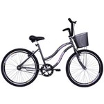 Ficha técnica e caractérísticas do produto Bicicleta Feminina Aro 26 Beach Grafite - Cinza
