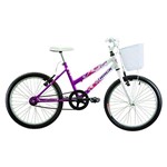 Ficha técnica e caractérísticas do produto Bicicleta Feminina Cindy com Cesta Aro 20 Magenta/Branco - Track Bikes