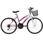 Ficha técnica e caractérísticas do produto Bicicleta Feminina Parati com Cesta Aro 24 Branco/Magenta - Track Bikes - Track Bikes