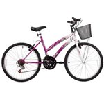 Ficha técnica e caractérísticas do produto Bicicleta Feminina Parati com Cesta Aro 24 Branco/Magenta Track Bikes