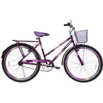 Ficha técnica e caractérísticas do produto Bicicleta Feminina Personal Genova com Cesta Aro 26 Roxa - Cairu - Cairu