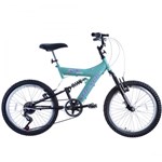 Ficha técnica e caractérísticas do produto Bicicleta Feminina XS 20 Dupla Suspensão MTB Azul/Preto - Track Bikes - Track Bikes