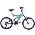 Ficha técnica e caractérísticas do produto Bicicleta Feminina XS 20 Dupla Suspensão MTB Azul/Preto Track Bikes