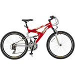 Ficha técnica e caractérísticas do produto Bicicleta Fischer Vector Full Suspension Aro 26 Shimano TX 21 Velocidades - Vermelha