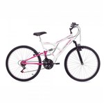 Ficha técnica e caractérísticas do produto Bicicleta Free Action Aro 26 Full Fa240 Branco e Rosa - Status Bike
