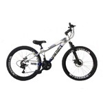 Ficha técnica e caractérísticas do produto Bicicleta Freeride Aro 26 21v Shimano Branco/azul - Vikingx