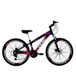 Ficha técnica e caractérísticas do produto Bicicleta Freeride Aro 26 Freio a Disco 21 Velocidades Câmbios Shimano Preto/Rosa - Viking - Preto
