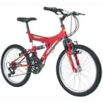 Ficha técnica e caractérísticas do produto Bicicleta Full Suspension Kanguru Aro 20 Vermelha - Polimet