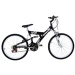 Ficha técnica e caractérísticas do produto Bicicleta Full Suspension Kanguru Aro 24 Preta