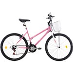 Ficha técnica e caractérísticas do produto Bicicleta Houston Aro 26 Bristol Lance 21 Marchas - Branco / Rosa