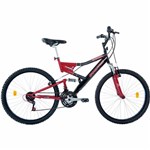 Ficha técnica e caractérísticas do produto Bicicleta Houston Stinger Preto e Vermelho Aro 26