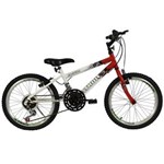 Ficha técnica e caractérísticas do produto Bicicleta Infantil Aro 20 Evolution Masculina 18 Velocidades Marchas Branco Vermelho