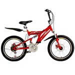Ficha técnica e caractérísticas do produto Bicicleta Infantil Aro 20 Fischer Fast Boy com 18 Marchas - Vermelha