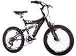 Bicicleta Infantil Aro 20 Track Bikes XR-20 - 6 Marchas Preta e Amarela Freio V-Brake